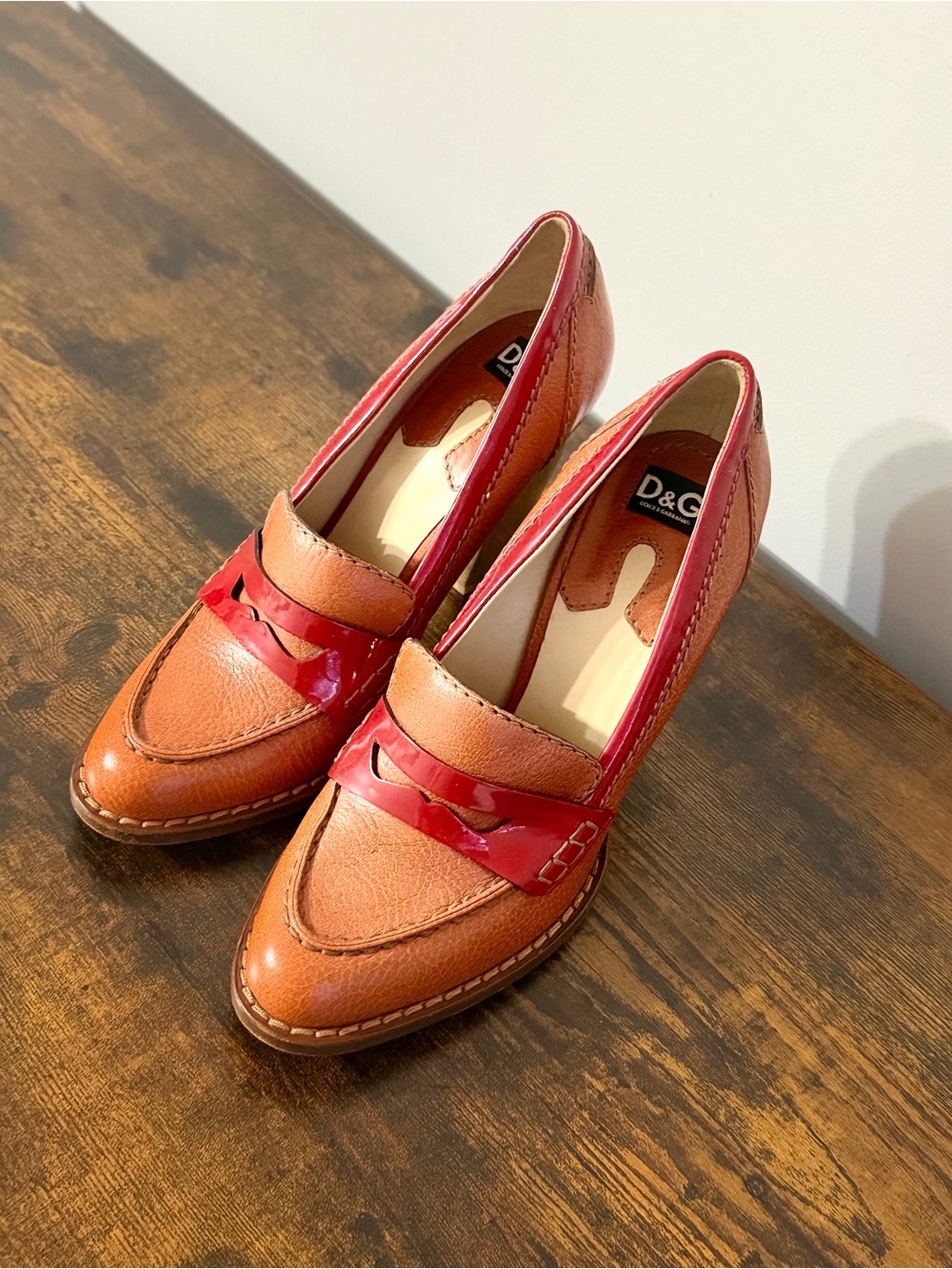 Dolce & Gabbana D&G Women’s Leather Heels Size 40 Brown Red Made in Italy - Picture 5 of 16